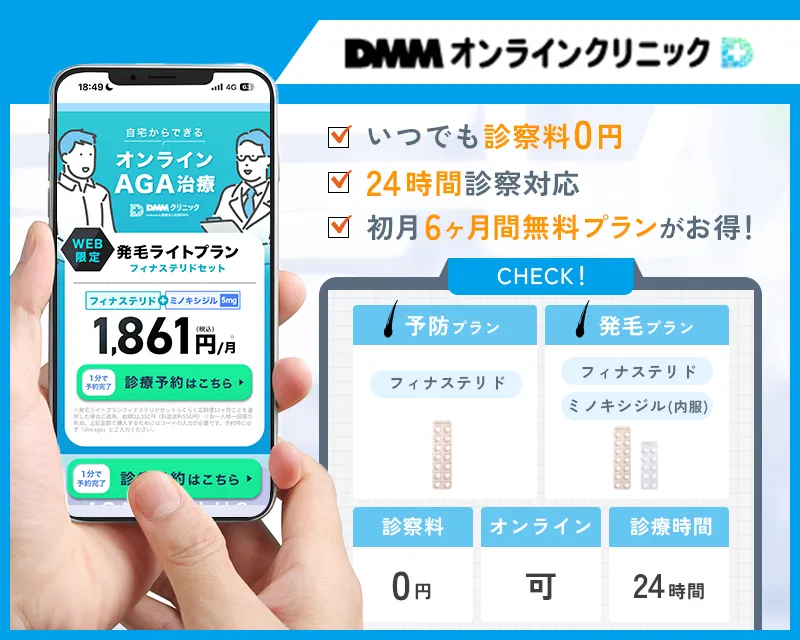DMMオンラインクリニックのAGA治療予防プラン