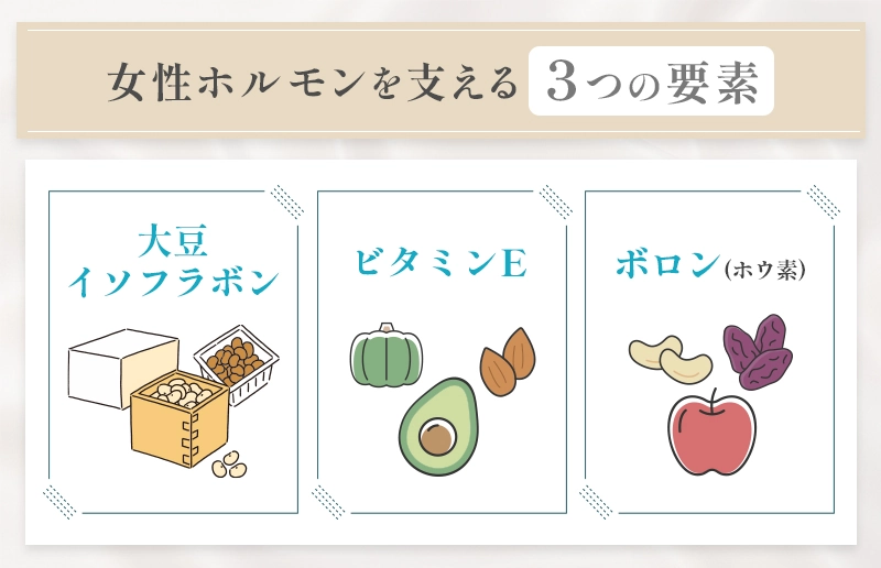 女性ホルモンを増やす3つの栄養
