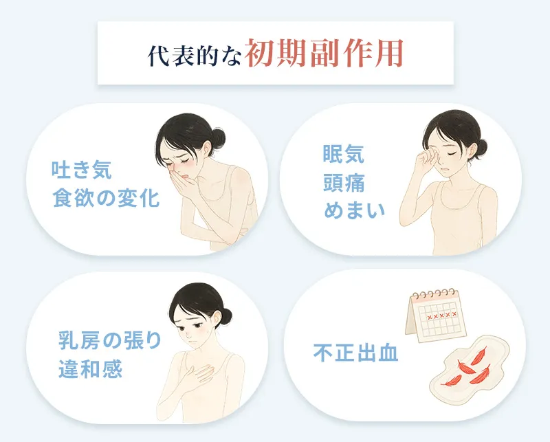 低用量ピル服用初期に起こりやすい副作用