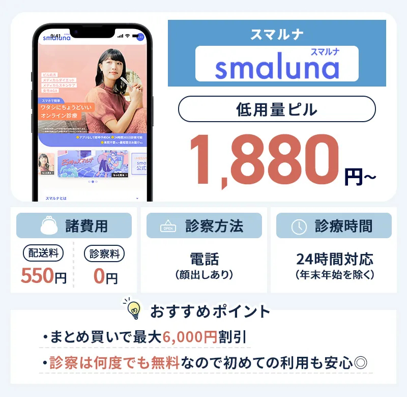 スマルナの低用量ピル処方の詳細